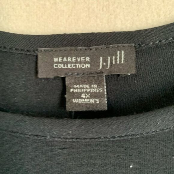 J.Jill Wearever Top 4X Plus Black Cream Rayon Lycra Sleeveless Summer Vacation - Picture 5 of 9